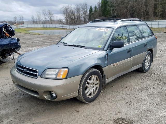 4S3BH675627647342 - 2002 SUBARU LEGACY OUT GREEN photo 2