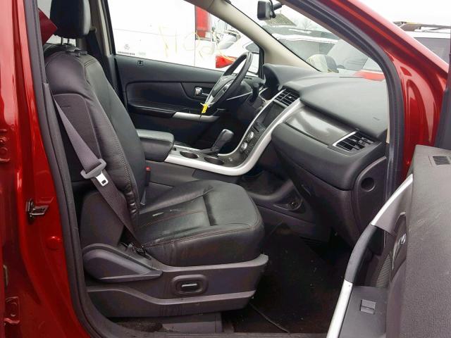 2FMDK3JC8DBB53375 - 2013 FORD EDGE SEL RED photo 5