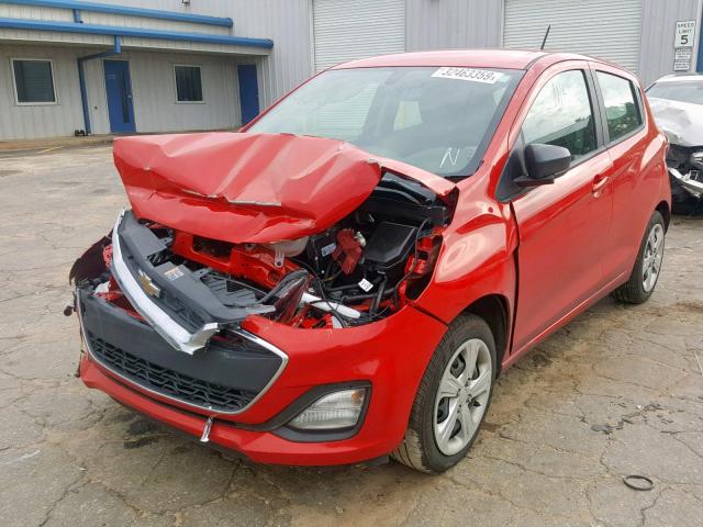 KL8CB6SA1KC718795 - 2019 CHEVROLET SPARK LS RED photo 2