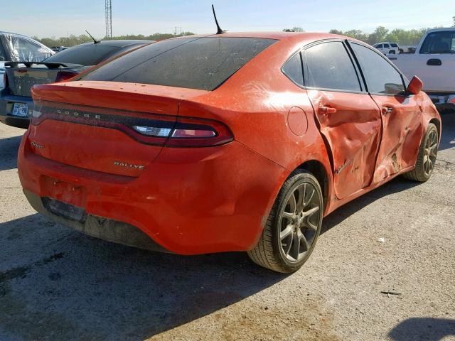 1C3CDFFA2GD822522 - 2016 DODGE DART SXT S ORANGE photo 4