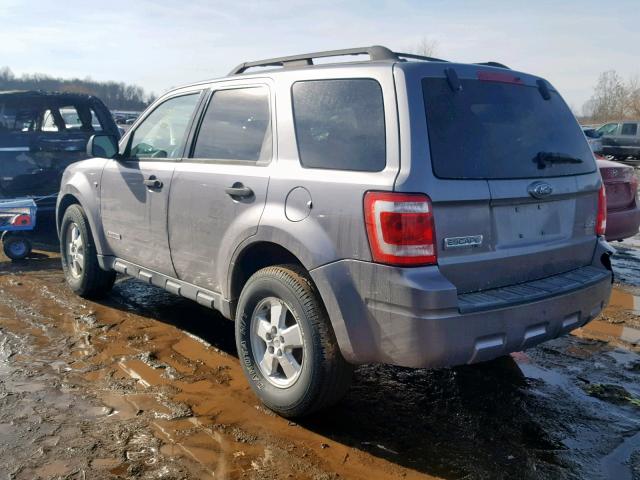 1FMCU93198KA62079 - 2008 FORD ESCAPE XLT GRAY photo 3