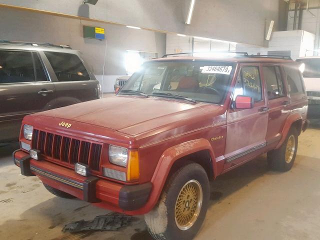 1J4FJ78L1KL634573 - 1989 JEEP CHEROKEE L RED photo 2