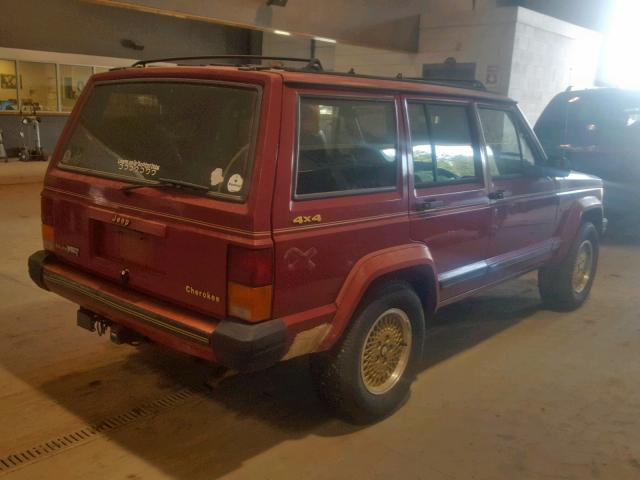 1J4FJ78L1KL634573 - 1989 JEEP CHEROKEE L RED photo 4