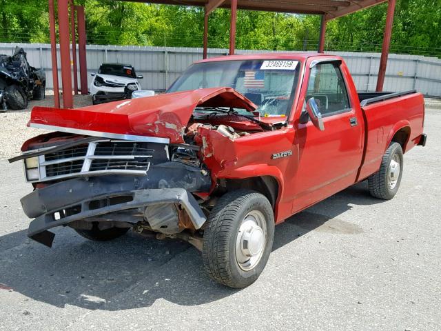 1B7FL26X2LS624912 - 1990 DODGE DAKOTA RED photo 2