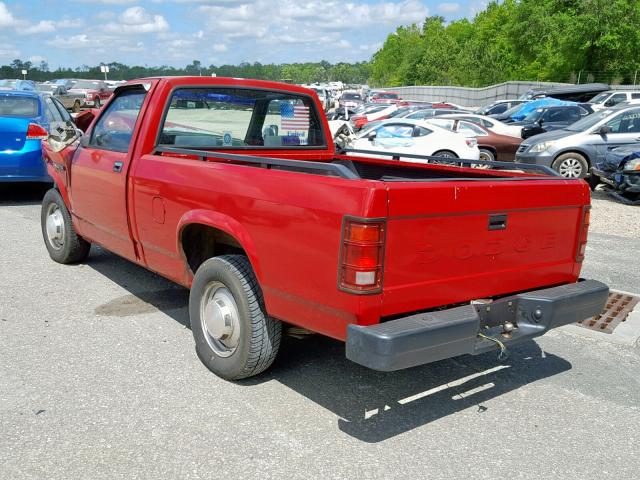 1B7FL26X2LS624912 - 1990 DODGE DAKOTA RED photo 3