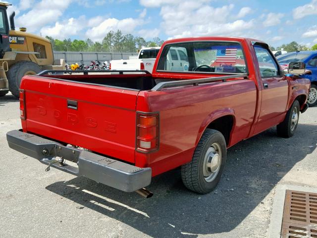 1B7FL26X2LS624912 - 1990 DODGE DAKOTA RED photo 4