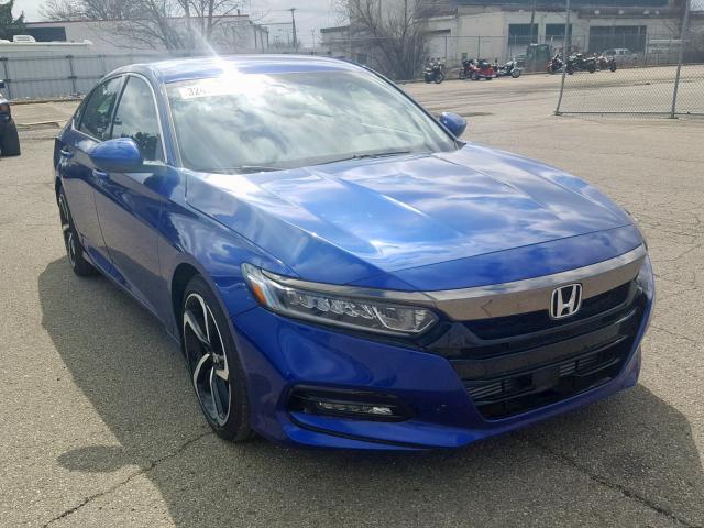 1HGCV1F37JA180113 - 2018 HONDA ACCORD SPO BLUE photo 1