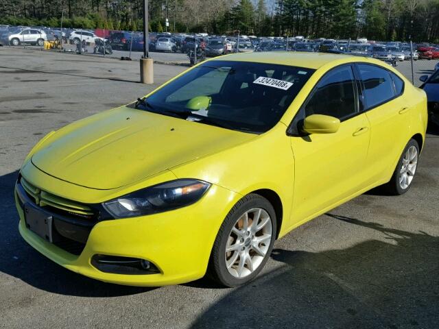 1C3CDFBA9DD106900 - 2013 DODGE DART SXT YELLOW photo 2