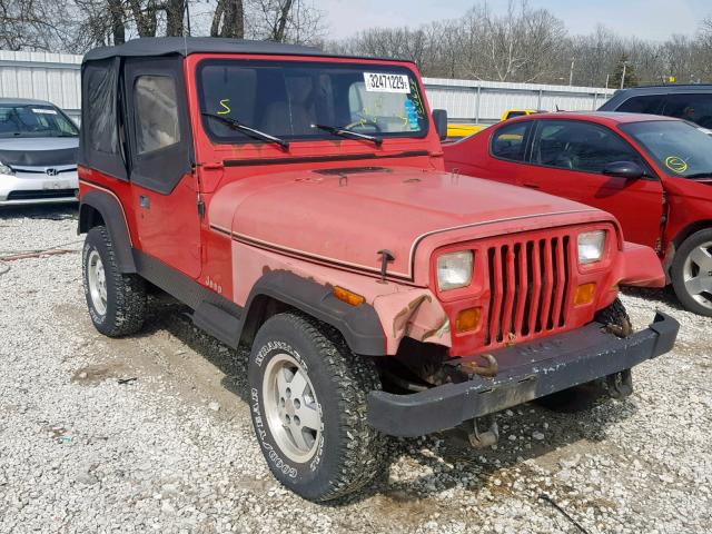 2J4FY19P4MJ155180 - 1991 JEEP WRANGLER / RED photo 1