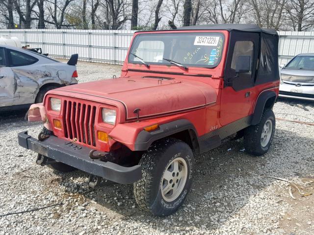 2J4FY19P4MJ155180 - 1991 JEEP WRANGLER / RED photo 2