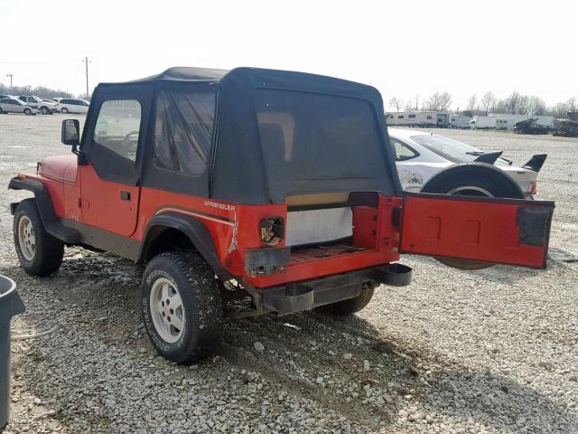 2J4FY19P4MJ155180 - 1991 JEEP WRANGLER / RED photo 3