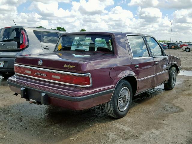 1C3XC46R9LD727626 - 1990 CHRYSLER SALON  BURGUNDY photo 4