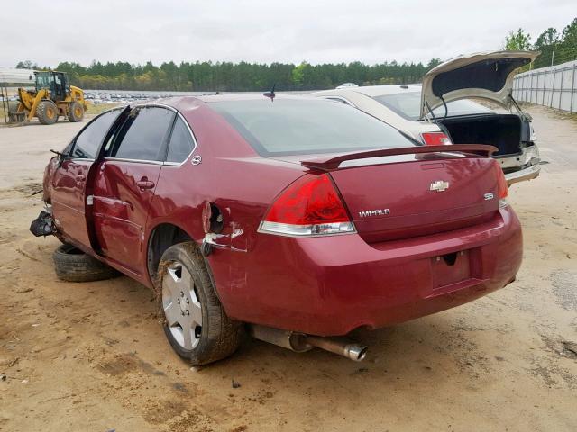 2G1WD58CX69274596 - 2006 CHEVROLET IMPALA SUP Бордовый фото 3