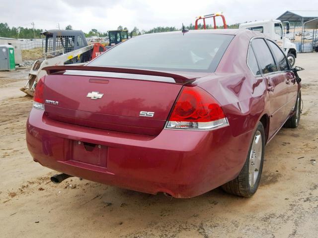 2G1WD58CX69274596 - 2006 CHEVROLET IMPALA SUP Бордовый фото 4