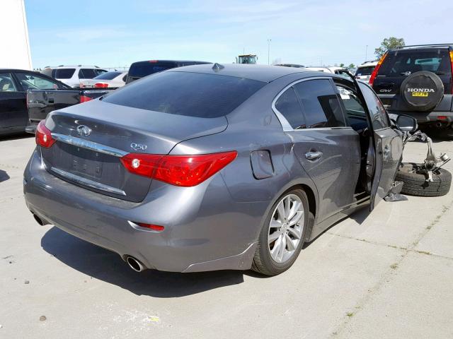 JN1BV7AP4EM689011 - 2014 INFINITI Q50 BASE GRAY photo 4