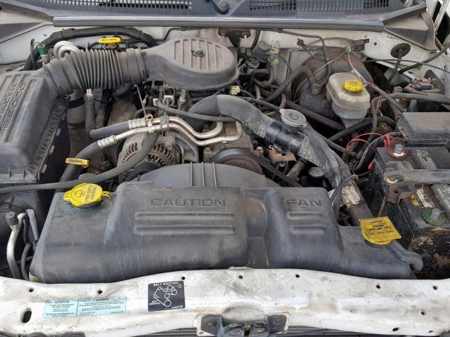 1B7GL22X5YS723760 - 2000 DODGE DAKOTA WHITE photo 7