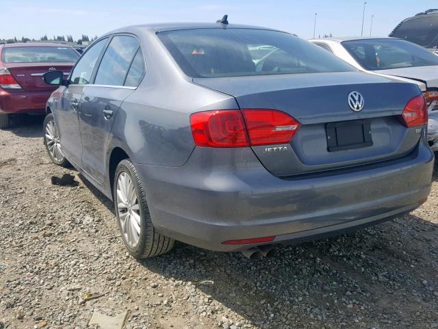 3VWLL7AJ8DM445297 - 2013 VOLKSWAGEN JETTA TDI GRAY photo 3