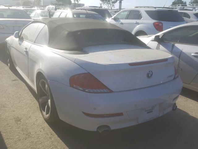 WBAEB53568CX62776 - 2008 BMW 650 I WHITE photo 3