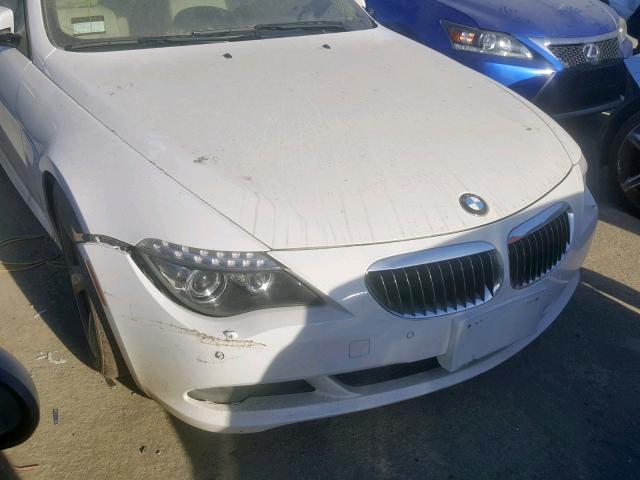 WBAEB53568CX62776 - 2008 BMW 650 I WHITE photo 9