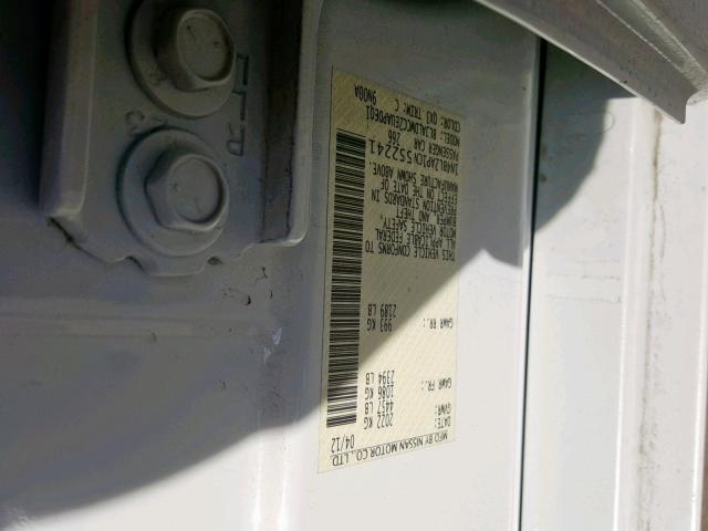 1N4BL2AP1CN552241 - 2012 NISSAN ALTIMA SR WHITE photo 10