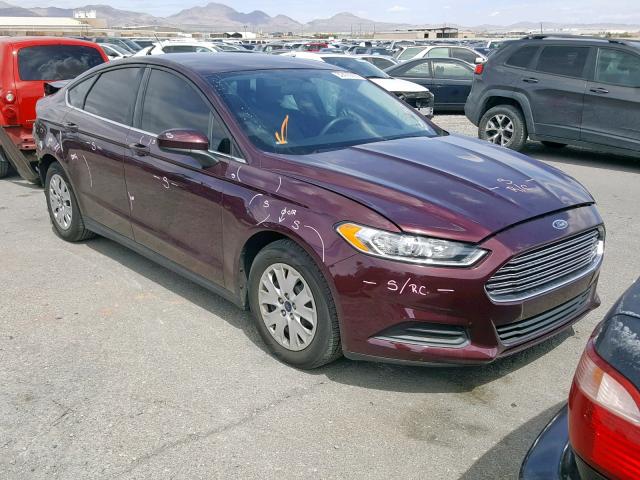 3FA6P0G7XDR125558 - 2013 FORD FUSION S BURGUNDY photo 1