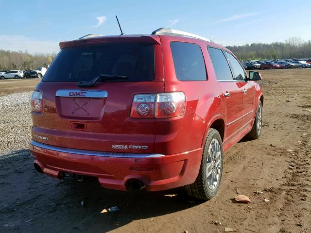 1GKKVTED7CJ150701 - 2012 GMC ACADIA DEN RED photo 4