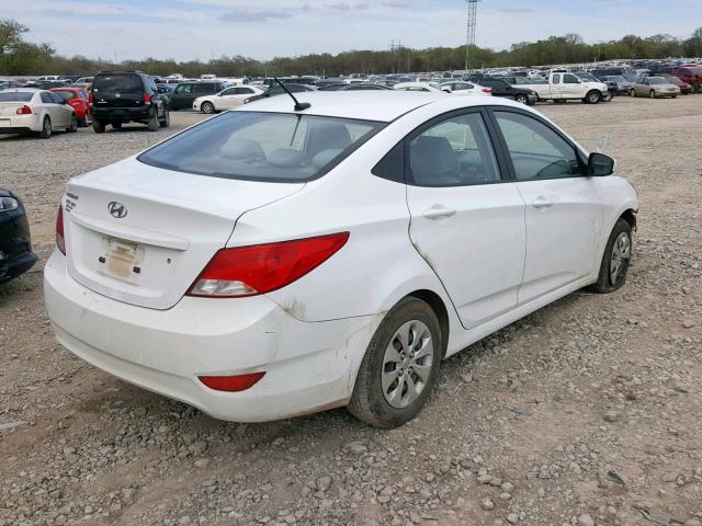 KMHCT4AE9GU027640 - 2016 HYUNDAI ACCENT SE WHITE photo 4