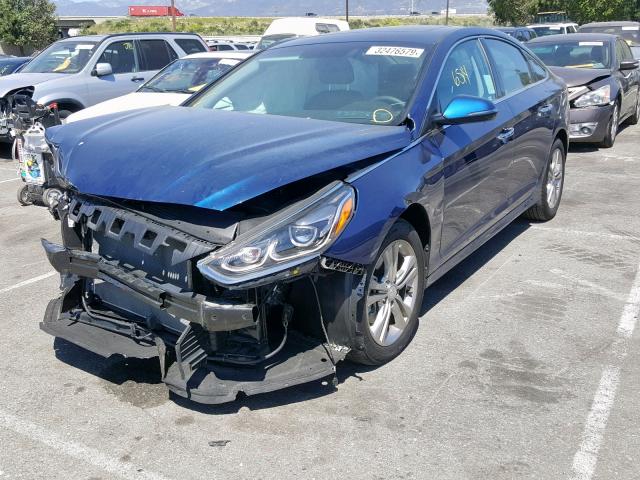 5NPE34AF2JH644594 - 2018 HYUNDAI SONATA SPO BLUE photo 2