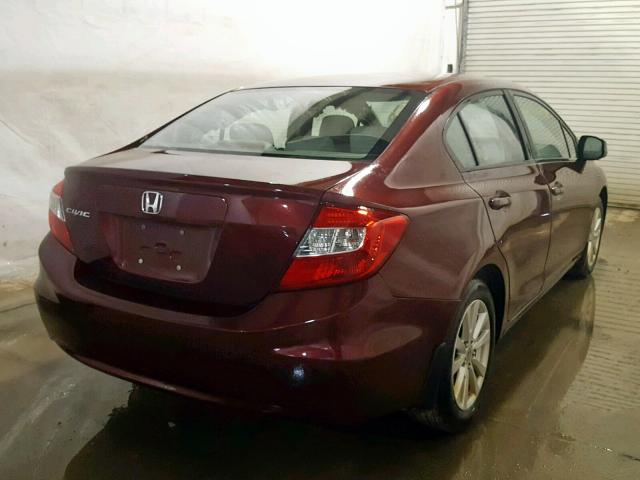 2HGFB2F98CH531597 - 2012 HONDA CIVIC EXL BURGUNDY photo 4