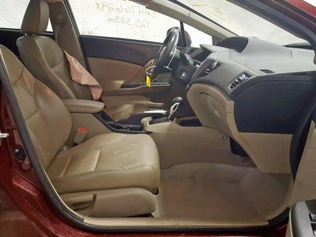 2HGFB2F98CH531597 - 2012 HONDA CIVIC EXL BURGUNDY photo 5