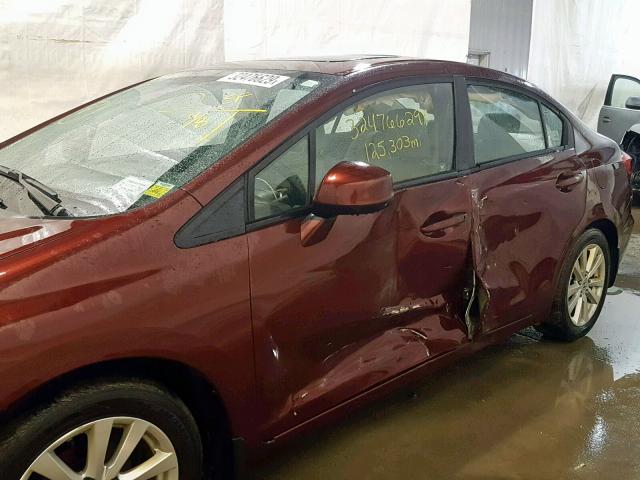 2HGFB2F98CH531597 - 2012 HONDA CIVIC EXL BURGUNDY photo 9