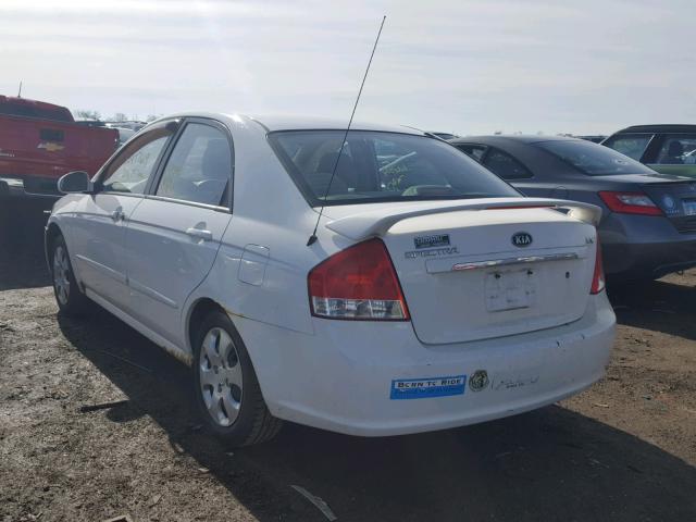 KNAFE121285530540 - 2008 KIA SPECTRA EX WHITE photo 3