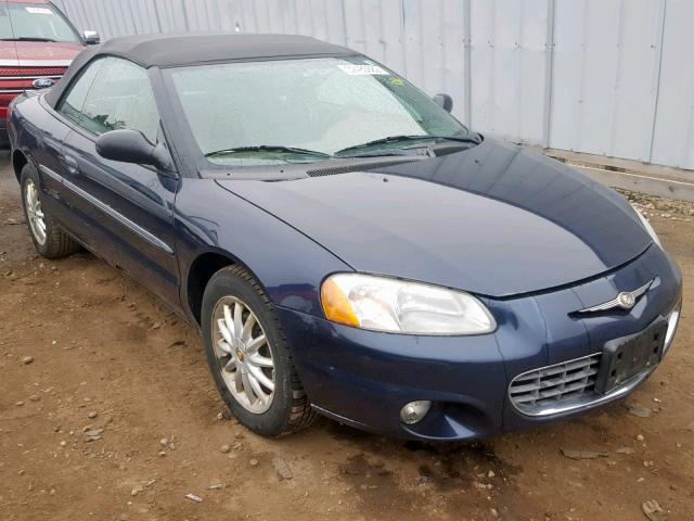 1C3EL55T73N602001 - 2003 CHRYSLER SEBRING LX BLUE photo 1