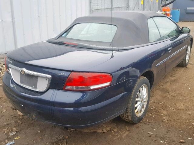 1C3EL55T73N602001 - 2003 CHRYSLER SEBRING LX BLUE photo 4