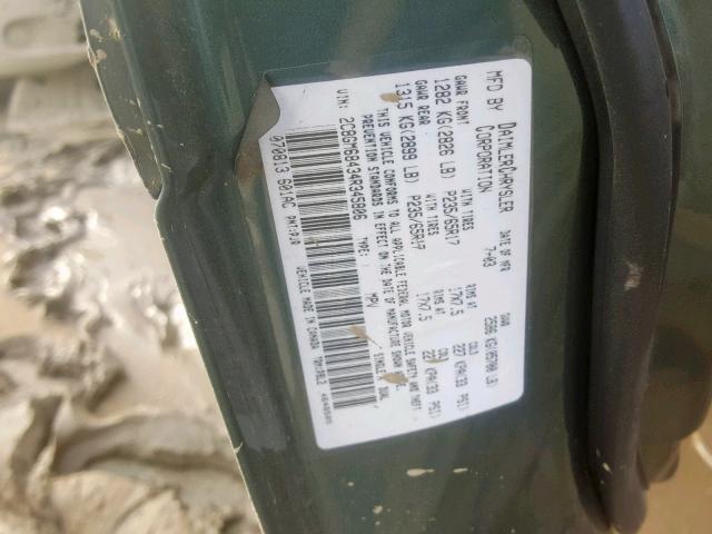 2C8GM68434R345806 - 2004 CHRYSLER PACIFICA GREEN photo 10