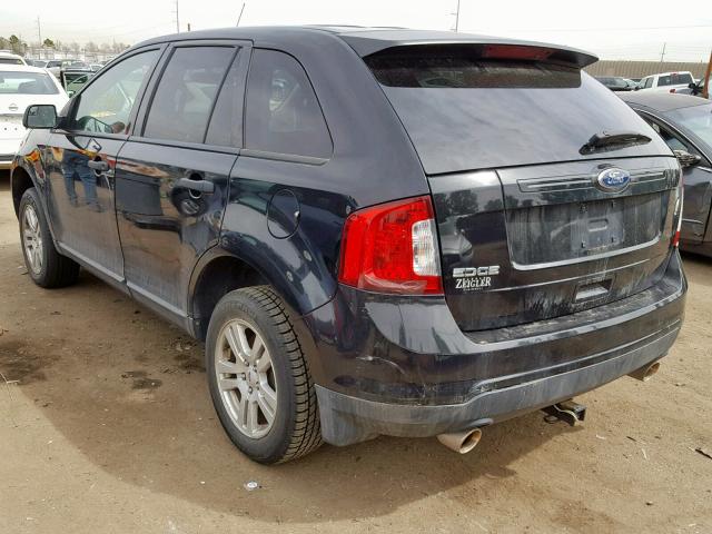 2FMDK3GC8BBA89097 - 2011 FORD EDGE SE BLACK photo 3