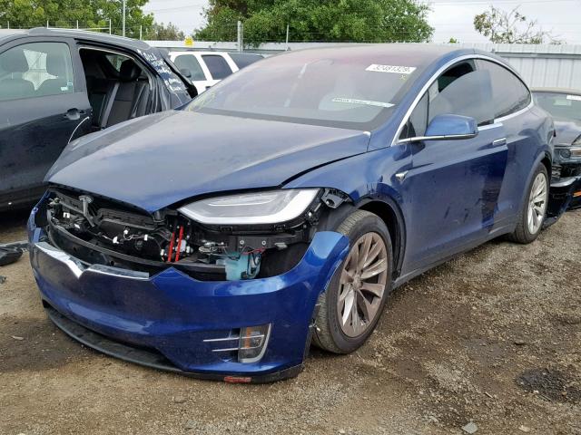 5YJXCBE23HF050125 - 2017 TESLA MODEL X BLUE photo 2