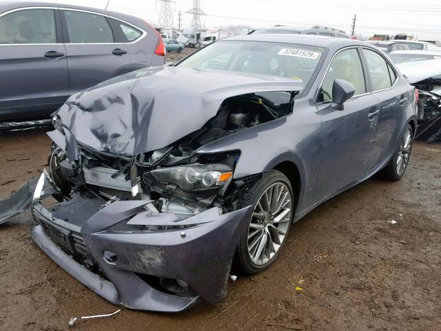 JTHCF1D24E5004316 - 2014 LEXUS IS 250 GRAY photo 2