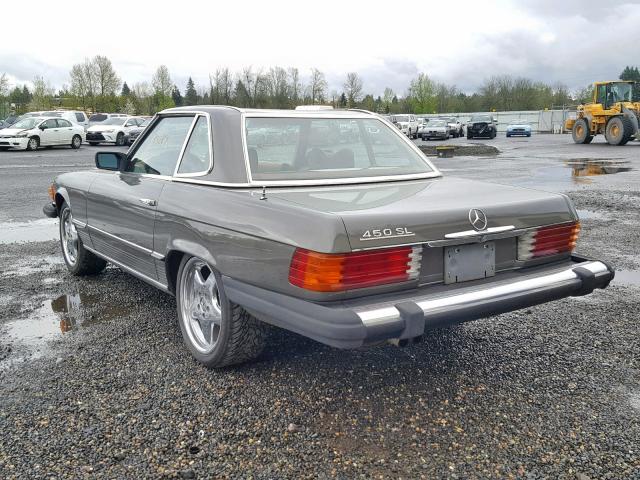 WDB10704412036850 - 1977 MERCEDES-BENZ 450 SL GRAY photo 3