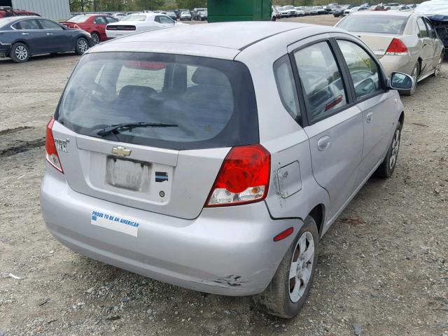 KL1TD66637B742723 - 2007 CHEVROLET AVEO BASE ვერცხლისფერი ფოტო 4