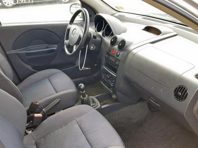 KL1TD66637B742723 - 2007 CHEVROLET AVEO BASE ვერცხლისფერი ფოტო 5