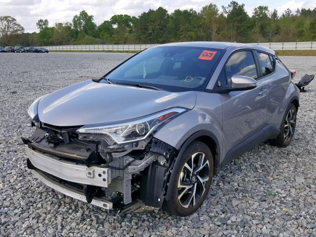 NMTKHMBX9JR034356 - 2018 TOYOTA C-HR XLE SILVER photo 2