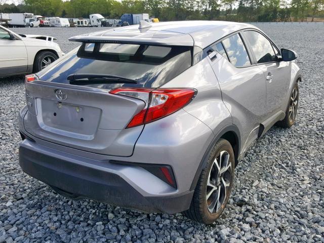 NMTKHMBX9JR034356 - 2018 TOYOTA C-HR XLE SILVER photo 4