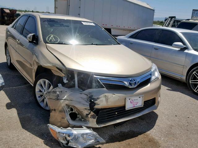 4T1BD1FK7CU056585 - 2012 TOYOTA CAMRY HYBR GOLD photo 1