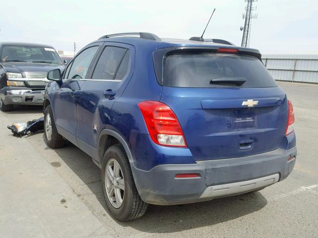 3GNCJRSB4FL234304 - 2015 CHEVROLET TRAX 1LT BLUE photo 3