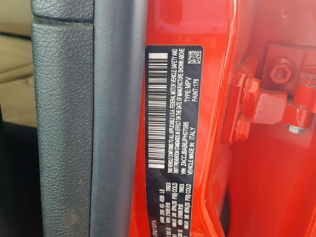 ZACCJBAB6JPH07086 - 2018 JEEP RENEGADE S 红色 照片 10