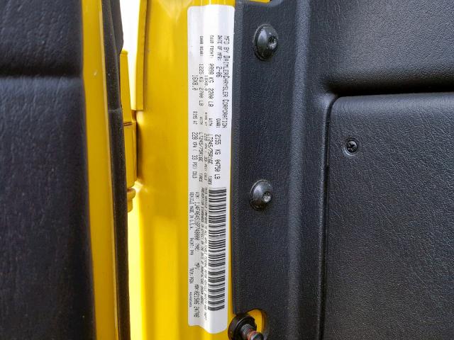 1J4FA64S16P748000 - 2006 JEEP WRANGLER / YELLOW photo 10