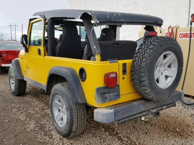 1J4FA64S16P748000 - 2006 JEEP WRANGLER / YELLOW photo 3