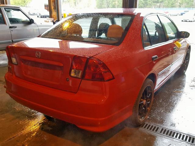 1HGES16325L028722 - 2005 HONDA CIVIC DX V RED photo 4