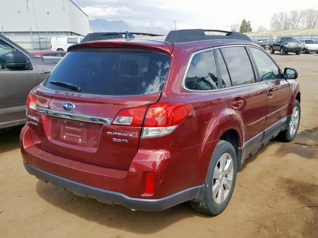 4S4BRDLCXB2443755 - 2011 SUBARU OUTBACK 3. MAROON photo 4